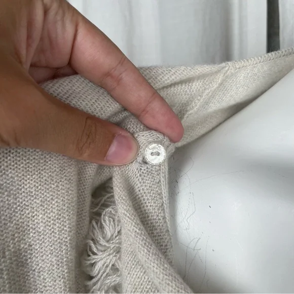 LILLY PULITZER Avenue Heathered 100% Cashmere Cardigan Wrap with Tassels Size L - Picture 7 of 12